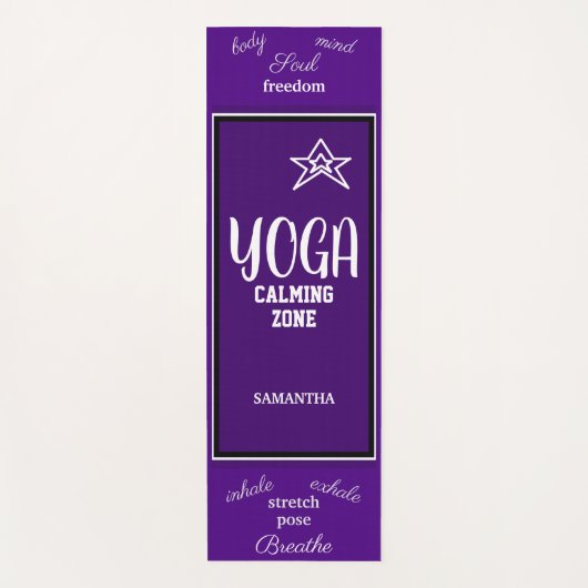 Indigo White Yoga Calming Zone Yogamat (Voorkant)