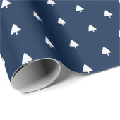 Indigo Winter Tree Waterverf Pattern Cadeaupapier (Rol Hoek)