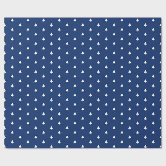 Indigo Winter White Tree Waterverf Pattern Cadeaupapier (Vlak)