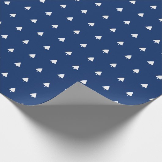 Indigo Winter White Tree Waterverf Pattern Cadeaupapier (Hoek)