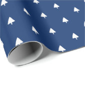 Indigo Winter White Tree Waterverf Pattern Cadeaupapier (Rol Hoek)