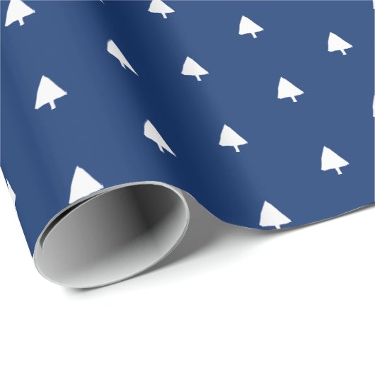 Indigo Winter White Tree Waterverf Pattern Cadeaupapier (Rol Hoek)