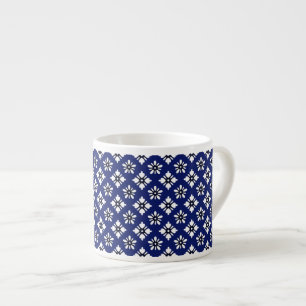  indigo wit katazome bloemen oosters espresso kop
