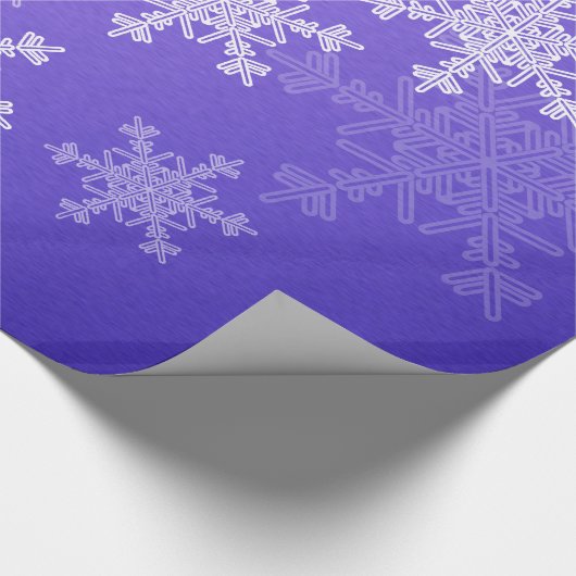 Indigo Witte Sneeuwvlokken Minimalistisch Kerstfee Cadeaupapier (Hoek)