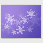 Indigo Witte Sneeuwvlokken Minimalistisch Kerstfee Cadeaupapier (Vlak)