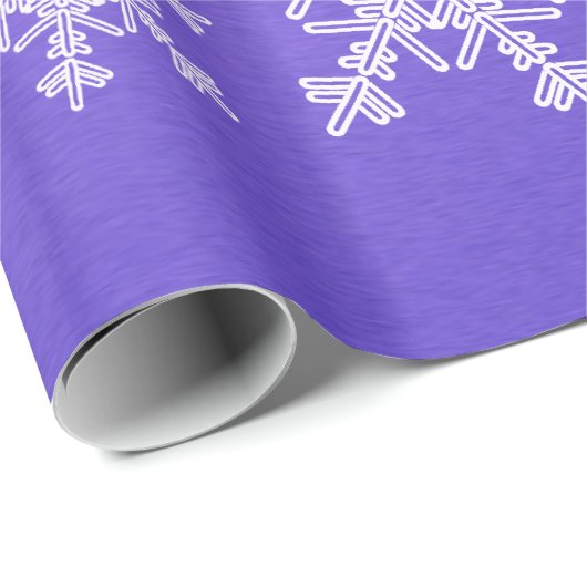 Indigo Witte Sneeuwvlokken Minimalistisch Kerstfee Cadeaupapier (Rol Hoek)