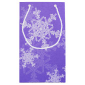 Indigo Witte Sneeuwvlokken Minimalistisch Kerstfee Klein Cadeauzakje (Achterkant)