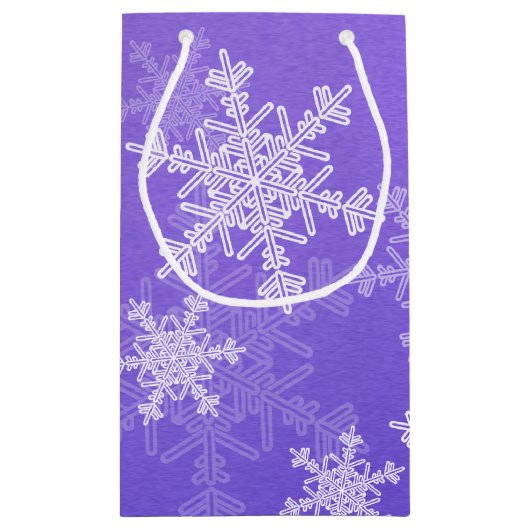 Indigo Witte Sneeuwvlokken Minimalistisch Kerstfee Klein Cadeauzakje (Achterkant)