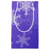 Indigo Witte Sneeuwvlokken Minimalistisch Kerstfee Klein Cadeauzakje (Voorkant)