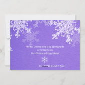 Indigo Witte Sneeuwvlokken Minimalistische Kerst F Feestdagenkaart (Achterkant)