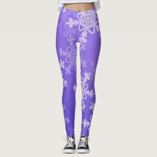 Indigo witte sneeuwvlokken Minimalistische Kerstmi Leggings