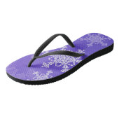 Indigo witte sneeuwvlokken Minimalistische Kerstmi Teenslippers (Schuin)