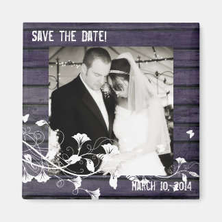 Indigo Wood Photo Save the Date Magnet
