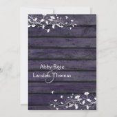 Indigo Wood Wedding Invitation Kaart (Achterkant)