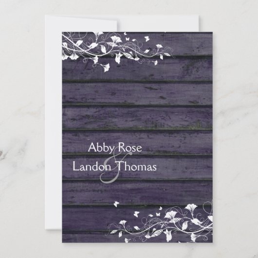 Indigo Wood Wedding Invitation Kaart (Achterkant)