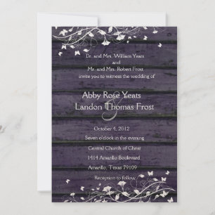 Indigo Wood Wedding Invitation Kaart
