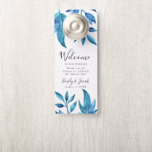 Indigobladeren | Bruiloft Welkom & niet storen Deurhanger (Op knop)