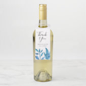 Indigobladeren | Gepersonaliseerde bruiloft Flessenhanger (Op fles)