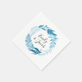 Indigobladeren | Gepersonaliseerde bruiloft Servet (Hoek)