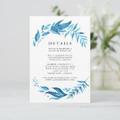 Indigobladeren | Trouwgegevens Informatiekaartje (Staand voorkant)
