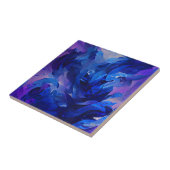 Indigoblauw blauw blauw bloemlavendel tegeltje (Zijkant)