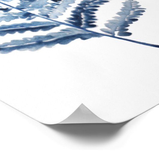 indigoblauw collectie waterverf poster (Hoek)