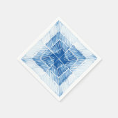 Indigoblauw Japans schildkleurpatroon sjibori Servet (Hoek)