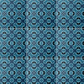 Indigoblauw symmetrisch geometrisch mozaïek patroo tegeltje