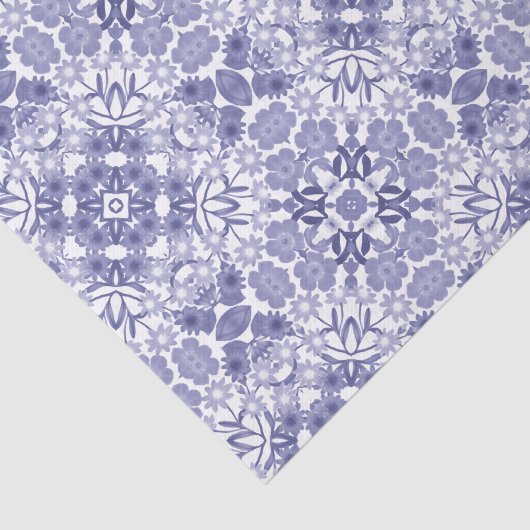 Indigoblauw-witboek Tissuepapier (Detail)