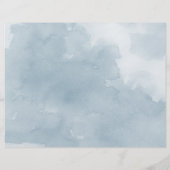 Indigoblauwe bloemen Tri-Fold trouwprogramma (Achterkant)