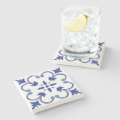 indigobloemblaadwijnstok stenen onderzetter (Zijkant)