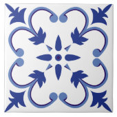 indigobloemblaadwijnstok tegeltje (Voorkant)