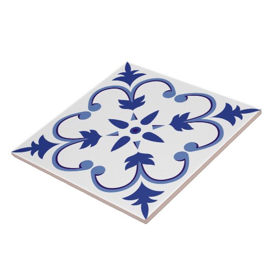 indigobloemblaadwijnstok tegeltje (Zijkant)