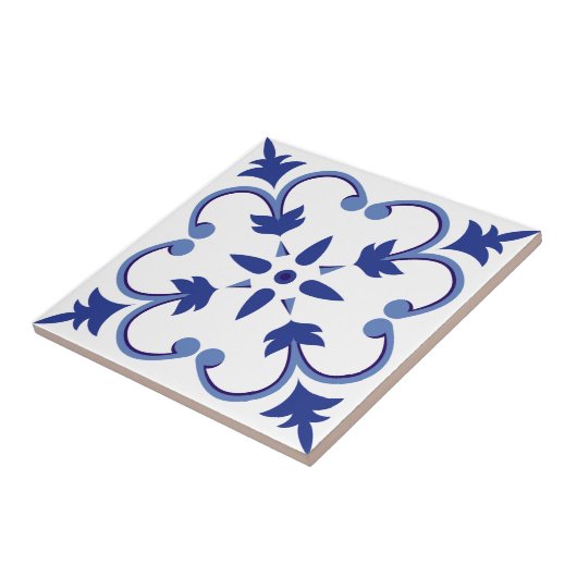 indigobloemblaadwijnstok tegeltje (Zijkant)
