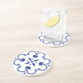 indigobloemblaadwijnstok zandsteen onderzetter (Zijkant)