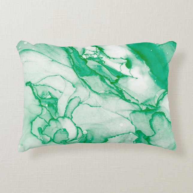 Indigoronde. Bohemiene Tie Dye. Blue Roll Psychede Accent Kussen (Voorkant)