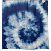 Indigoronde. Bohemiene Tie Dye. Blue Roll Psychede Douchegordijn (Voorkant)