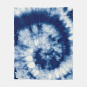 Indigoronde. Bohemiene Tie Dye. Blue Roll Psychede Fleece Deken (Voorkant)