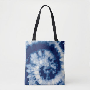 Indigoronde. Bohemiene Tie Dye. Blue Roll Psychede Tote Bag
