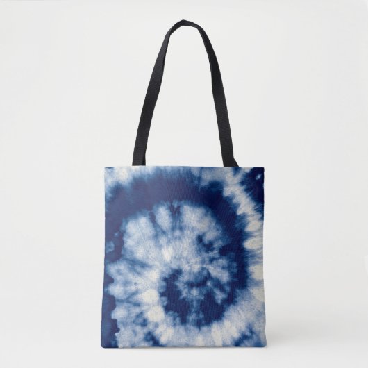 Indigoronde. Bohemiene Tie Dye. Blue Roll Psychede Tote Bag (Voorkant)