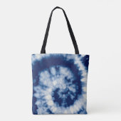 Indigoronde. Bohemiene Tie Dye. Blue Roll Psychede Tote Bag (Achterkant)