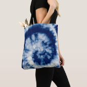 Indigoronde. Bohemiene Tie Dye. Blue Roll Psychede Tote Bag (Dichtbij)