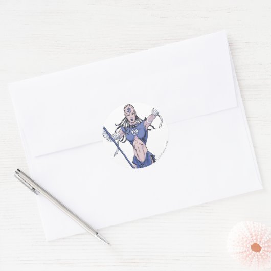 Indigostam 4 ronde sticker (Envelop)