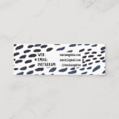 Indigowaterverf abstracte vlekken dierlijke afdruk mini visitekaartje (Achterkant)