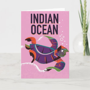 Indiische Oceaan vintage reisposter Feestdagen Kaart