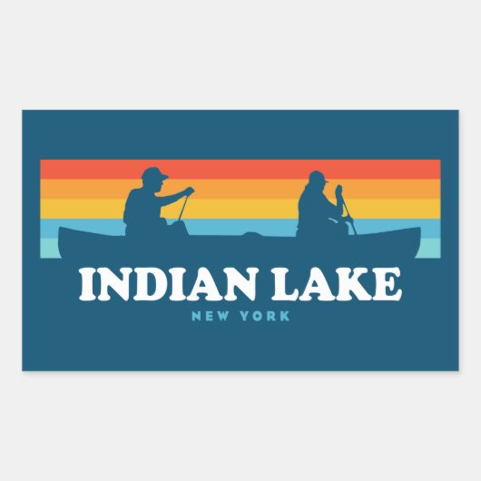 Indimeer New York Canoe Rechthoekige Sticker (Voorkant)
