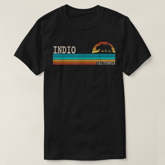 Indio California State Beer Retro Sunset T-shirt (Design voorkant)
