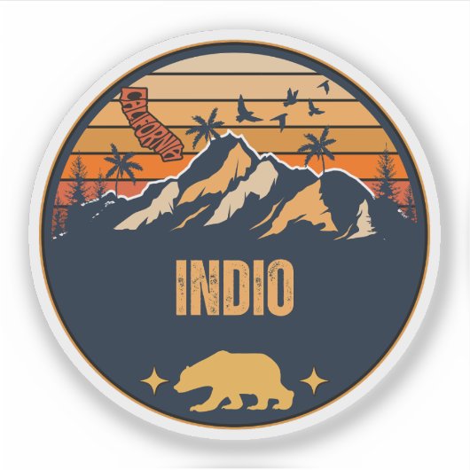 Indio, Californië Sticker (Voorkant)