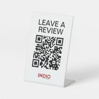 INDIO_Review-sjabloon Reclamebord Met Voetstuk