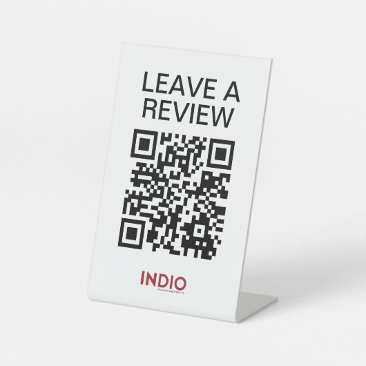 INDIO_Review-sjabloon Reclamebord Met Voetstuk (Voorkant)